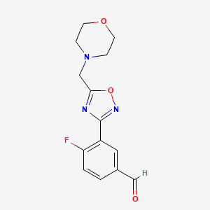 4-Fluoro-3-[5-(morpholin-4-ylmethyl)-1,2,4-oxadiazol-3-yl]benzaldehyde - 1119450-78-0