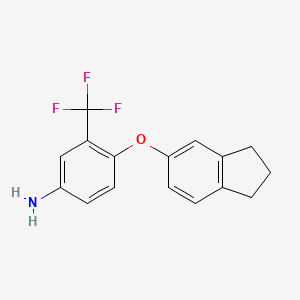 4-(2,3-Dihydro-1H-inden-5-yloxy)-3-(trifluoromethyl)phenylamine - 946784-24-3
