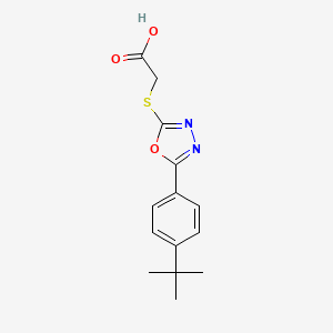[5-(4-tert-Butyl-phenyl)-[1,3,4]oxadiazol-2-yl-sulfanyl]-acetic acid - 332871-60-0
