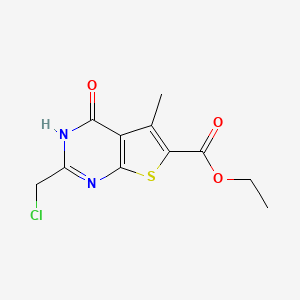 Ethyl 2-(chloromethyl)-5-methyl-4-oxo-3,4-dihydrothieno[2,3-d]pyrimidine-6-carboxylate - 89567-06-6