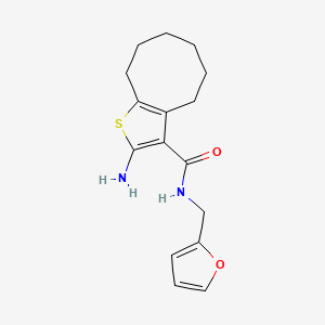 2-amino-N-(2-furylmethyl)-4,5,6,7,8,9-hexahydrocycloocta[b]thiophene-3-carboxamide - 588692-33-5