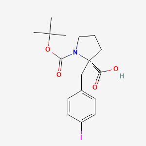 (S)-1-(tert-Butoxycarbonyl)-2-(4-iodobenzyl)pyrrolidine-2-carboxylic acid - 1217686-40-2