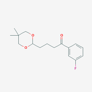 4-(5,5-Dimethyl-1,3-dioxan-2-YL)-3'-fluorobutyrophenone - 898786-06-6