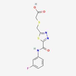 {[(5-{[(3-Fluorophenyl)amino]carbonyl}-1,3,4-thiadiazol-2-yl)methyl]thio}acetic acid - 1142209-68-4