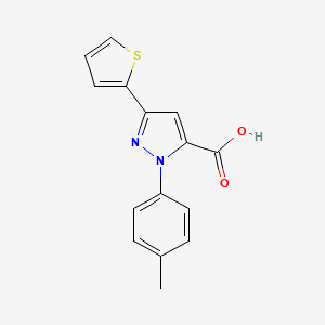 2-(4-Methylphenyl)-5-thiophen-2-ylpyrazole-3-carboxylic acid - 618382-78-8