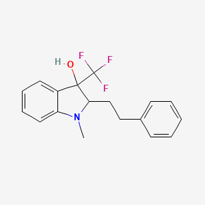1-Methyl-2-phenethyl-3-(trifluoromethyl)-3-indolinol - 439095-40-6