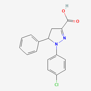 1-(4-Chlorophenyl)-5-phenyl-4,5-dihydro-1H-pyrazole-3-carboxylic acid - 861151-23-7
