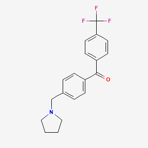 4-Pyrrolidinomethyl-4'-trifluoromethylbenzophenone - 898776-69-7