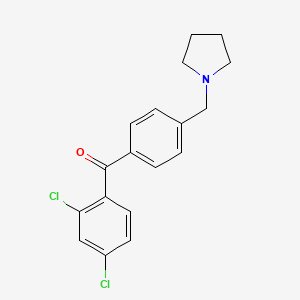 2,4-Dichloro-4'-pyrrolidinomethyl benzophenone - 898776-81-3