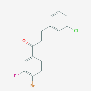 4'-Bromo-3-(3-chlorophenyl)-3'-fluoropropiophenone - 898787-16-1