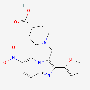 1-(2-Furan-2-YL-6-nitro-imidazo[1,2-A]pyridin-3-ylmethyl)-piperidine-4-carboxylic acid - 904817-98-7