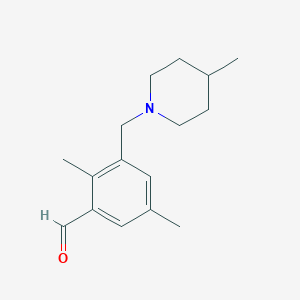 2,5-Dimethyl-3-((4-methylpiperidin-1-yl)methyl)benzaldehyde - 894213-77-5