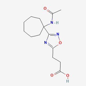 3-[3-(1-Acetamidocycloheptyl)-1,2,4-oxadiazol-5-yl]propanoic acid - 1208476-77-0