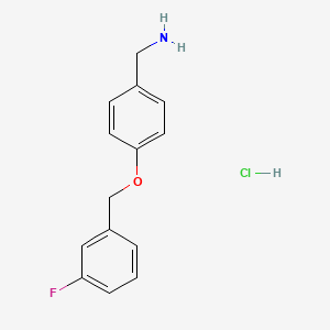{4-[(3-Fluorophenyl)methoxy]phenyl}methanamine hydrochloride - 1240529-51-4