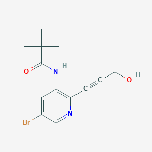 N-(5-Bromo-2-(3-hydroxyprop-1-yn-1-yl)pyridin-3-yl)pivalamide - 1228666-45-2