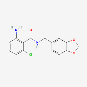2-amino-N-(2H-1,3-benzodioxol-5-ylmethyl)-6-chlorobenzamide - 1411540-92-5