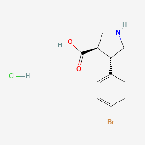 (3R,4S)-4-(4-Bromophenyl)pyrrolidine-3-carboxylic acid hydrochloride - 1217832-47-7