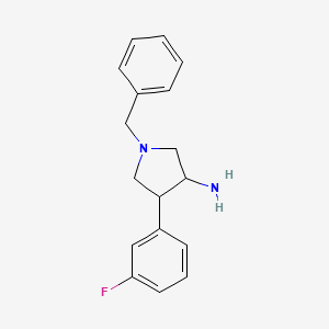 1-Benzyl-4-(3-fluorophenyl)pyrrolidin-3-amine - 1823461-54-6