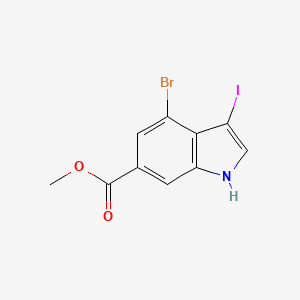 4-Bromo-3-iodo-indole-6-carboxylic acid methyl ester - 1352395-09-5