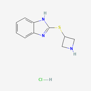 2-(azetidin-3-ylsulfanyl)-1H-1,3-benzodiazole hydrochloride - 1864072-65-0