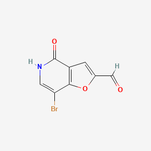 7-Bromo-4-oxo-4,5-dihydrofuro[3,2-c]pyridine-2-carbaldehyde - 1368138-87-7