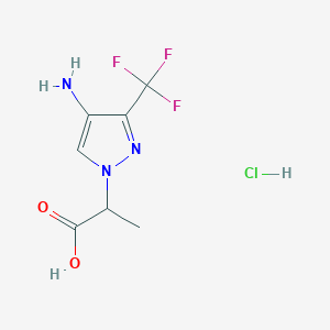 2-[4-Amino-3-(trifluoromethyl)-1H-pyrazol-1-yl]propanoic acid hydrochloride - 1820735-24-7