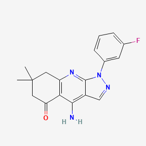4-amino-1-(3-fluorophenyl)-7,7-dimethyl-1,6,7,8-tetrahydro-5H-pyrazolo[3,4-b]quinolin-5-one - 2096317-55-2