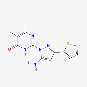 2-[5-amino-3-(2-thienyl)-1H-pyrazol-1-yl]-5,6-dimethylpyrimidin-4(3H)-one - 1171027-33-0