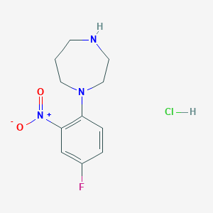 1-(4-fluoro-2-nitrophenyl)-1,4-diazepane hydrochloride - 1185298-75-2