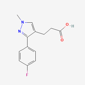 3-[3-(4-fluorophenyl)-1-methyl-1H-pyrazol-4-yl]propanoic acid - 1215981-64-8