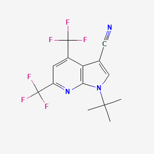 1-(tert-butyl)-4,6-bis(trifluoromethyl)-1H-pyrrolo[2,3-b]pyridine-3-carbonitrile - 1146221-73-9