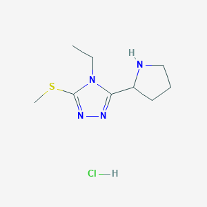 4-Ethyl-3-methylsulfanyl-5-pyrrolidin-2-YL-4H-[1,2,4]triazole hydrochloride - 1185293-10-0