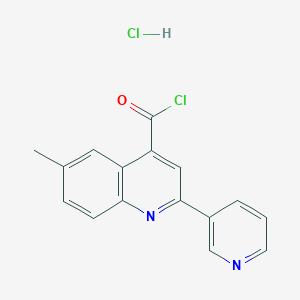 6-Methyl-2-(pyridin-3-yl)quinoline-4-carbonyl chloride hydrochloride - 1332529-35-7