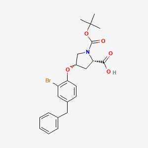 (2S,4S)-4-(4-Benzyl-2-bromophenoxy)-1-(tert-butoxycarbonyl)-2-pyrrolidinecarboxylic acid - 1354486-58-0