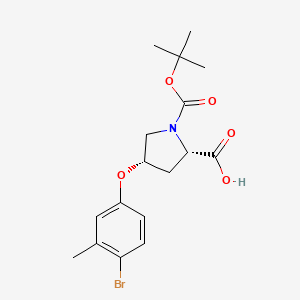 (2S,4S)-4-(4-Bromo-3-methylphenoxy)-1-(tert-butoxycarbonyl)-2-pyrrolidinecarboxylic acid - 1354486-41-1