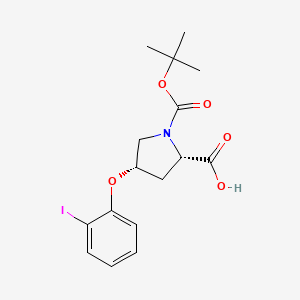 (2S,4S)-1-(tert-butoxycarbonyl)-4-(2-iodophenoxy)pyrrolidine-2-carboxylic acid - 1354486-18-2