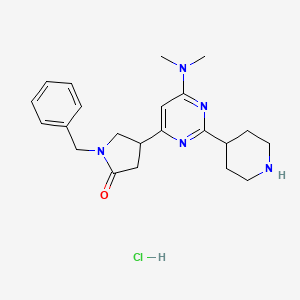 1-Benzyl-4-(6-dimethylamino-2-piperidin-4-yl-pyrimidin-4-yl)-pyrrolidin-2-one hydrochloride - 1361111-79-6