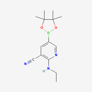 2-(Ethylamino)-5-(4,4,5,5-tetramethyl-1,3,2-dioxaborolan-2-yl)nicotinonitrile - 1346809-52-6