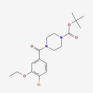 1-Piperazinecarboxylic acid, 4-(4-bromo-3-ethoxybenzoyl)-, 1,1-dimethylethyl ester - 1352621-05-6