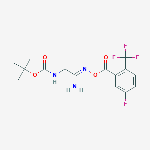 (Z)-(1-amino-2-{[(tert-butoxy)carbonyl]amino}ethylidene)amino 5-fluoro-2-(trifluoromethyl)benzoate - 1610379-67-3