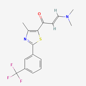 (2E)-3-(dimethylamino)-1-{4-methyl-2-[3-(trifluoromethyl)phenyl]-1,3-thiazol-5-yl}prop-2-en-1-one - 1598370-02-5