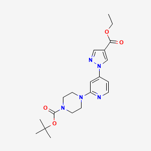 tert-Butyl 4-(4-(4-(ethoxycarbonyl)-1H-pyrazol-1-yl)pyridin-2-yl)piperazine-1-carboxylate - 1429309-49-8