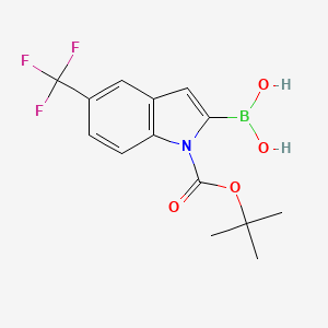 (1-(tert-Butoxycarbonyl)-5-(trifluoromethyl)-1H-indol-2-yl)boronic acid - 2304634-92-0