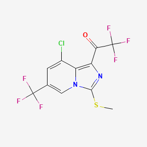 1-(8-Chloro-3-(methylthio)-6-(trifluoromethyl)imidazo[1,5-a]pyridin-1-yl)-2,2,2-trifluoroethanone - 1823184-43-5