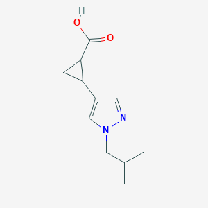 2-[1-(2-methylpropyl)-1H-pyrazol-4-yl]cyclopropane-1-carboxylic acid - 1707369-55-8