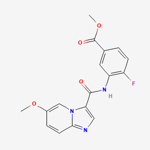 4-Fluoro-3-[(6-methoxyimidazo[1,2-a]pyridine-3-carbonyl)amino]benzoic acid methyl ester - 2088941-77-7
