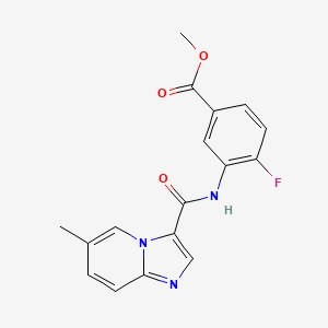 4-Fluoro-3-[(6-methyl-imidazo[1,2-a]pyridine-3-carbonyl)-amino]-benzoic acid methyl ester - 2088942-84-9