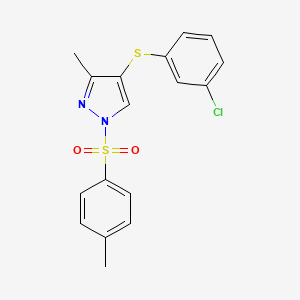 4-[(3-Chlorophenyl)thio]-3-methyl-1-[(4-methylphenyl)sulfonyl]-1H-pyrazole - 2197053-25-9