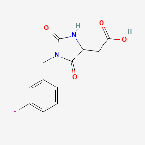 [1-(3-Fluorobenzyl)-2,5-dioxoimidazolidin-4-yl]acetic acid - 2174896-12-7
