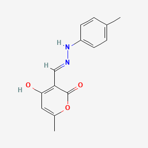 4-hydroxy-6-methyl-2-oxo-2H-pyran-3-carbaldehyde N-(4-methylphenyl)hydrazone - 477868-28-3